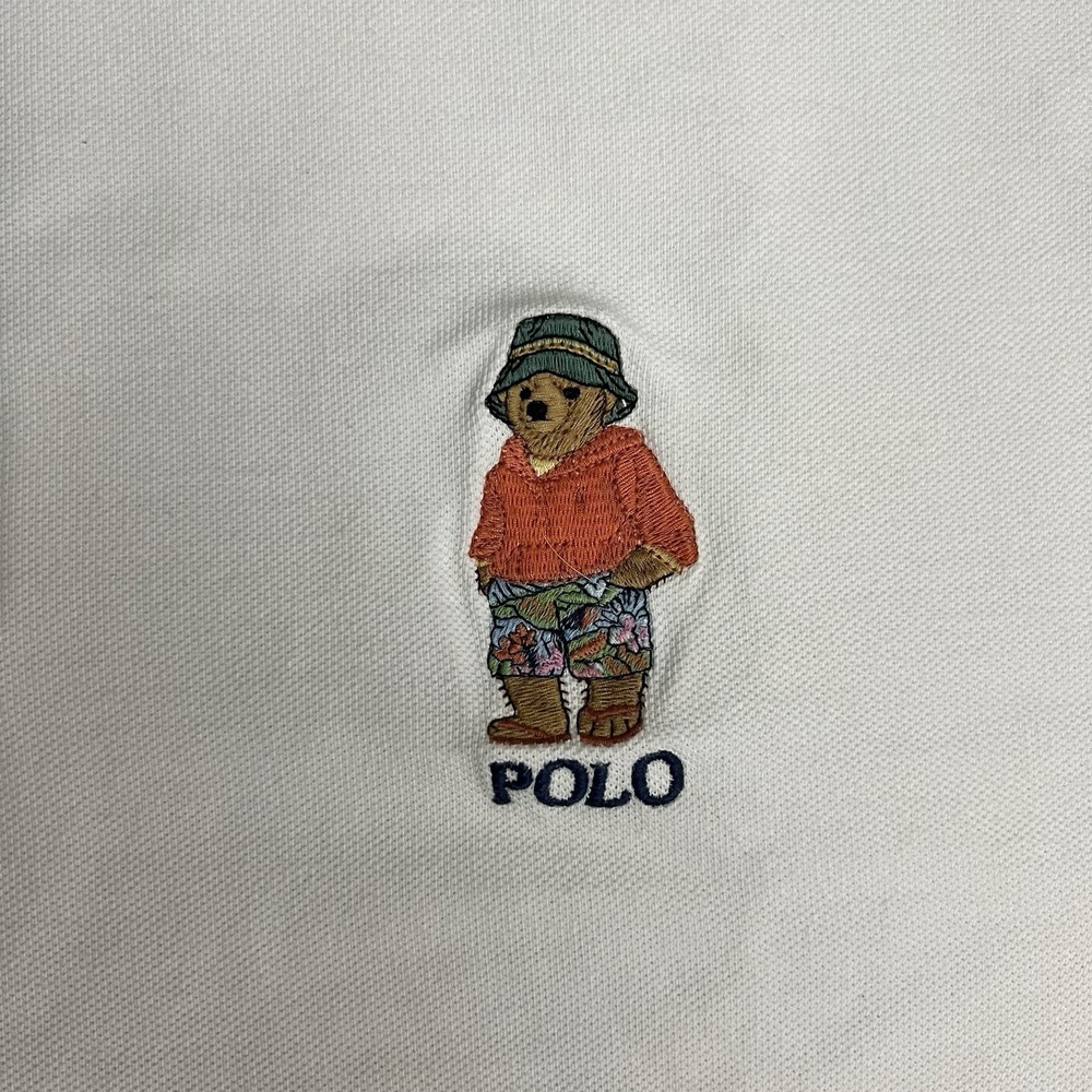 Polo Ralph Lauren Polo Shirt Big & Tall 3XB White Polo Laguna Beach Bear RARE - Picture 3 of 8